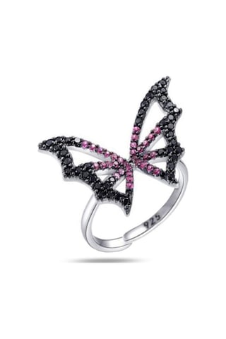 Brezza Lusso Jewelry Gümüş Kelebek Model Bayan Gümüş Yüzük Ayarlanabililir
