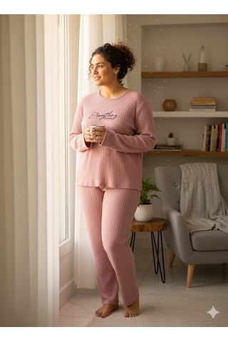 Kadın Pembe Everything Pijama Takımı Pembe