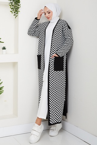 Çizgi Detaylı Triko Hırka 1604 - Lacivert Lacivert