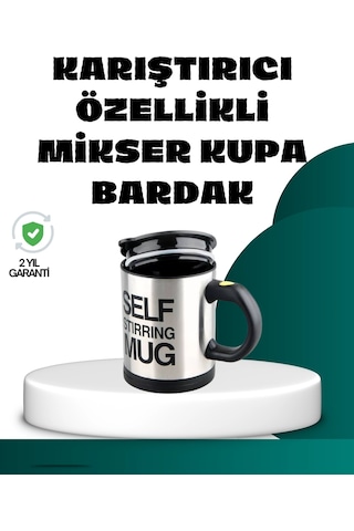 Mey İthalat Otomatik Karıştırmalı Termos Kupa Ergonomik Tasarım