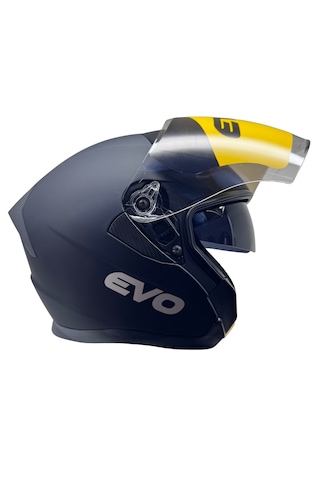 Kask Evo Marka Çenesiz Yarım Kask Mat Siyah