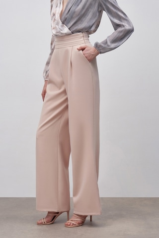 Sateen Bel Detaylı Cepli Pantolon - Bej