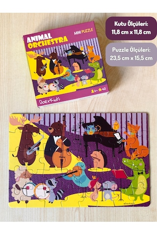 Doerkids Hayvan Orkestrası Mini Puzzle 40 Parça 4 Yaş