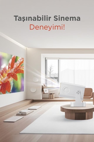 Torima Hy260 Pro Mini Beyaz Taşınabilir Sinema Projektörü Ev Sineması Android Akıllı Projeksiyon
