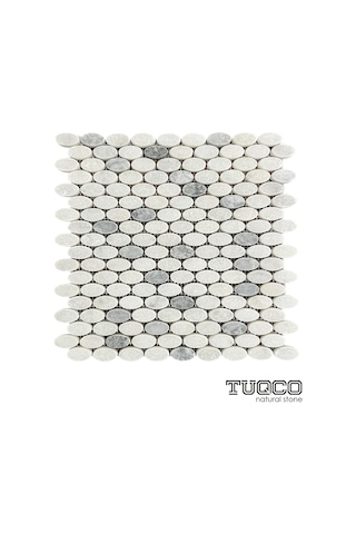 TUQCO Doğaltaş Ellipse Muğla B. - Gümüş Eskitme Mermer Mozaik TUQCO Doğaltaş Ellipse Muğla B. - Gümüş Eskitme Mermer Mozaik