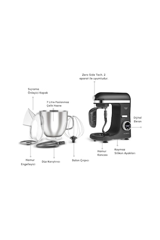 Karaca Mastermaid Chef Ultra D2000 W Dijital Ekranlı Hamur Yoğurma Makinesi