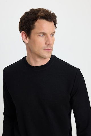 Tudors Erkek Relax Fit Rahat Kesim Uzun Kollu Ekstra Yumuşak Bisiklet Yaka Siyah Sweatshirt-41866 Siyah
