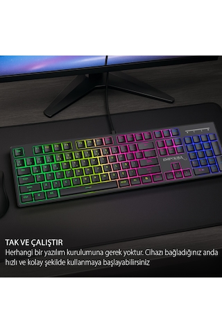 Ikg-440t Mavi Switch Mekanik Klavye Rgb 16 Efekt 104 Tuş Kablolu Anti-ghosting Windows/mac Uyumlu