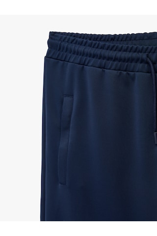 Koton Scuba Kumaş Biyeli Beli Bağcıklı Cepli Spor Eşofman Altı Lacivert 6sam40014nk