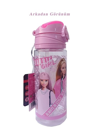 Kız Çocuk Barbie Matara 500 Ml 1 Adet Lisanslı Barbi Suluk Okul Matarası Öğrenci Suluğu Pembe