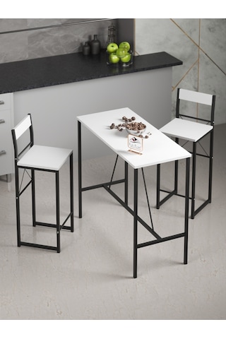 Retodesign Beyaz Good Bar Masa Takımı 1651b