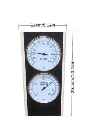 Honeybeeshop Siyah Çift Ölçekli Paslanmaz Çelik Higrometre Termometre Sauna Spa Aksesuarı Entegre Panel