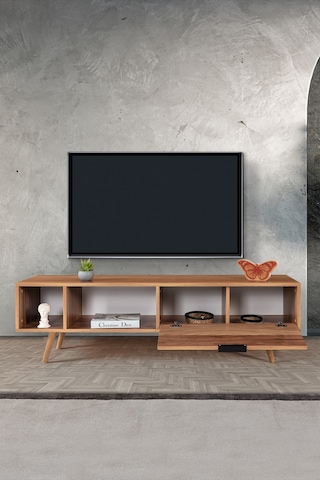 3643 Venüs 160 Cm Ahşap Ayaklı , Metal Kulplu Tv Ünitesi , Söğüt , Tv Sehpası , Salon Diğer