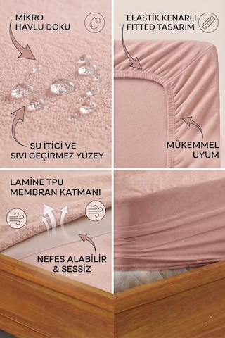 Formeya Pudra Mikro Fitted Sıvı Geçirmez Yatak Koruyucu Alez