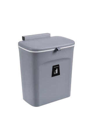 Suntek Plastik Çöp Kutusu Sepeti Ev İçin Duvara Monte 2.4galon Gri