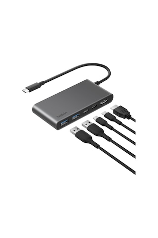 Belkin Usb-c Hub, 5 Portlu, 60 Hz De 4k Hdmi Ekran Desteği, 100w