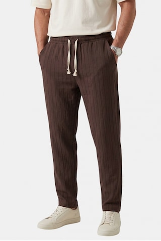 Deep Sea Deepsea Kahve Çizgi Dokulu Rahat Kesim Yazlık Spor Pantolon Hafif Kumaş Modern Tasarım 2600263