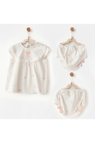 Ac26541 Little Swan Love Elbise Takım Ekru Ecru Ac26541 Little Swan Love Elbise Takım Ekru Ecru