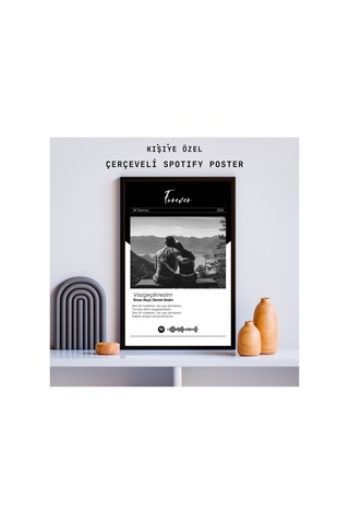 Kişiye Özel Spotify Şarkı Sözü Ve Barkodlu Çerçeveli Poster - Anlamlı Ve Unutulmaz Hediye - 673996317