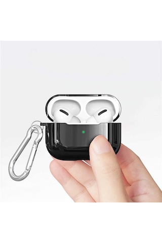 Apple AirPods Uyumlu Pro Kılıf Zore Airbag 06 Silikon Siyah
