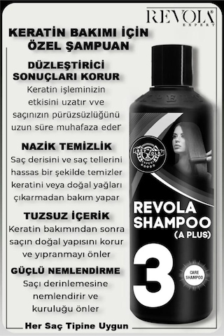 Revola Expert A Plus Brezilya Fönü İçin Tuzsuz Parabensiz Keratin Şampuanı 500 Ml Tüm Saçlar