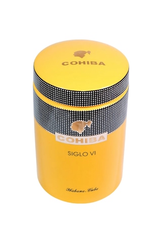 Cohiba Sarı Nokta Desenli Puro Saklama Kutusu Jar