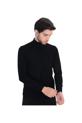 Cengiz İnler Yarım Balıkçı Düz Slim Erkek Triko