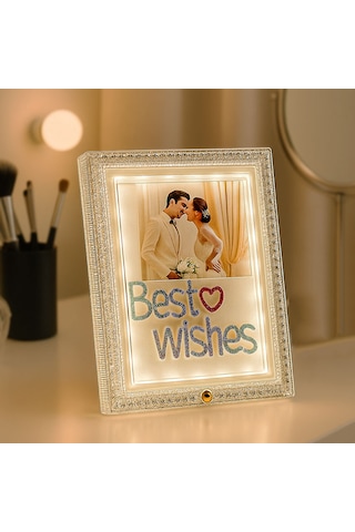 Ledli Best Wishes Fotoğraf Çerçevesi - 18x23cm