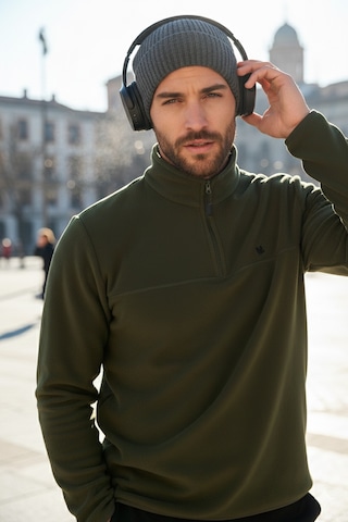 Buratti Slim Fit Anti-Pilling Tüylenme Yapmayan Bato Yaka Kışlık Şardonlu Erkek Polar 5906001 Haki