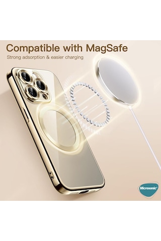 Microsonic Samsung Galaxy Uyumlu A37 Kılıf Magsafe Luxury Electroplate Siyah -