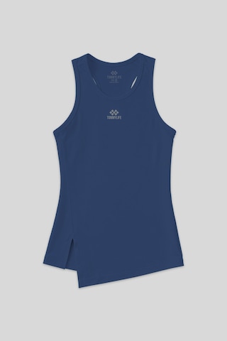 Tommy Life İndigo Yırtmaç Detaylı O Yaka Sıfır Kollu Standart Kalıp Kadın Spor Atlet - 97256 İndigo