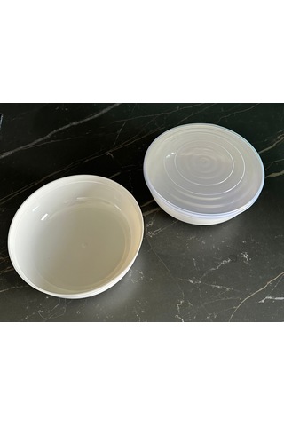 2 Adet 2350 Ml Kapaklı Ve Kapaksız Chef Kase Seti 2 Parça krem