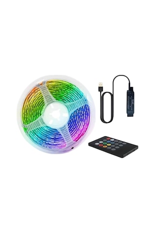Rgb Şerit Led 10 Metre Led Işık Kumanda İle Kontrol Rgb Standart
