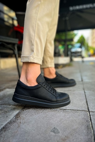 Roof Atelier Erkek Siyah Bağcıklı Spor Ayakkabı - 979 - Santoni Crt Spor Sıyah