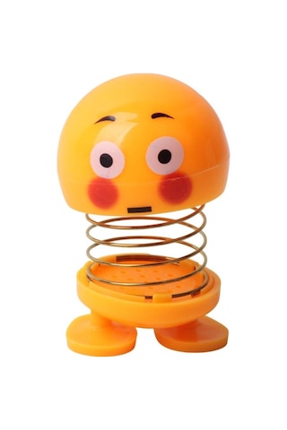 Şaşıran Şaşkın Emoji Smile Zıp Zıp Kafa 8 Cm Araba Torpido Süsü Masaüstü Dekoratif Figür Pasta Süsü Emoji