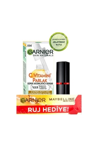 Garnier C Vitamini Parlak Süper Aydınlatıcı Serum 30ml + Maybelline New York Color Show 202 Ruj