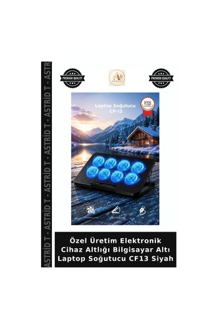 Özel Üretim Elektronik Cihaz Altlığı Bilgisayar Altı Laptop Soğutucu Cf13 Siyah