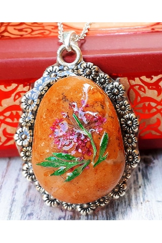 Helenart Gümüş Zincirli Kolye Kariya Pembe Helenart Gümüş Zincirli Kolye Kariya Pembe