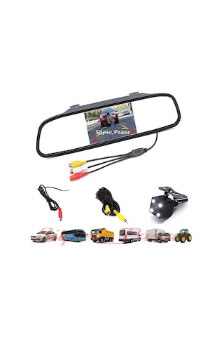 Kingvox 4.3" Ayna Monitör + Araç Geri Görüş Park Kamerası N11.263