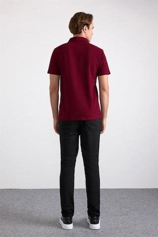 Süvari Koyu Bordo Regular Petek Baskısız Süprem Düğmeli Polo Yaka Tişört Sts1014000010-k09