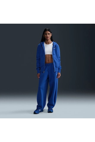 Nike Phoenix Fleece Fz Hoodie Normal Kalıp Kadın Sweatshirt-sportxstore Mavi