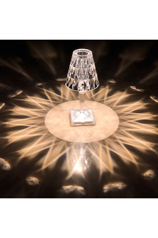 Hfambition Modern Usb Masalı Kristal Masa Lambası - 3000k/6000k Sıcak Soğuk Işık, St001 Model, Ampul Dahil