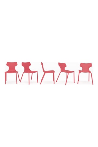 4 Lü Sandalye - Bahçe Sandalyesi, Balkon Sandalyesi, Kafe Sandalyesi , Cafe , Restoran, Mutfak Rose Kırmızı