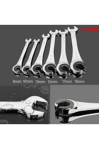 1 Adet Boru Cırcırlı Anahtar 8-19 Mm Boru Cırcırlı Kombine Anahtarlar Çift Uçlu Kate Yağ Anahtarları Dişliler 17 Mm Diğer