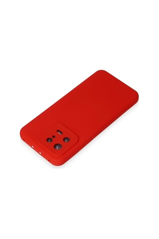 Xiaomi Mi 13 Kılıf Nano İçi Kadife Silikon - Kırmızı Düz Renkli