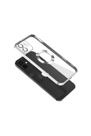 Apple Uyumlu iPhone 11 Uyumlu Kamera Korumalı Logo Gösteren Zore Omega Kılıf-lila Lila -