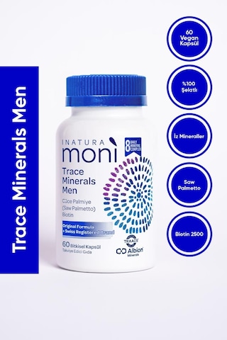 Inatura Moni Trace Minerals Men Saw Palmetto Biotin 60 Kapsül