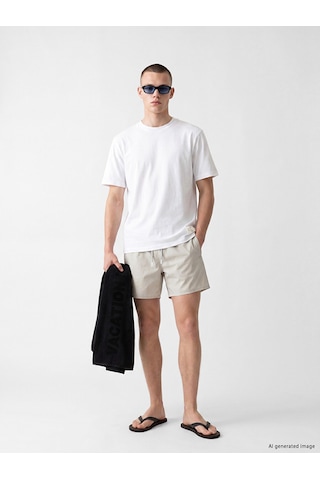 Lcw Swımwear Gri Kısa Boy Erkek Deniz Şortu