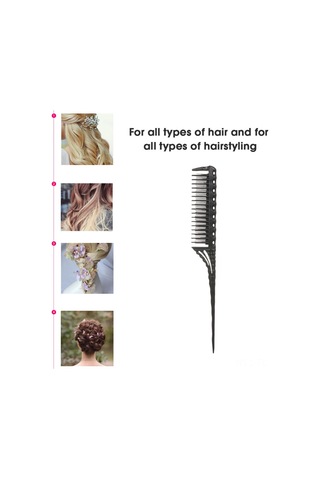 Lemestar Saç Stili Oluşturucu: Üç Satır Farklı Uzunlukta Dişli, Kök Bölümüne Saç Taşıyan, Döküm Ve Bölümlendirme İçin Penti Pembe