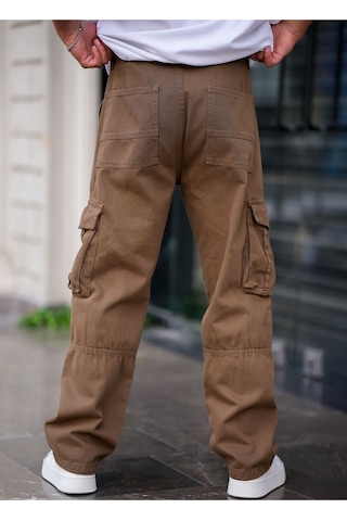 Cool Tarz Erkek Kargo Cep Baggy Pantolon Kahve Rengi Kahve Kahve